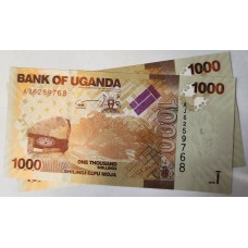 UGANDA 2010 . ONE THOUSAND 1,000 SHILINGI BANKNOTES
